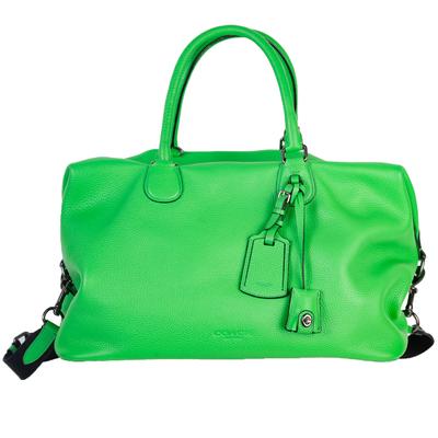 Coach Green Leather Weekender Bag 