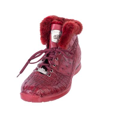 Fennix Size 11 Red Exotic Skin & Mink Boots