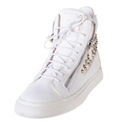 Giuseppe Zanotti Size 13 Off White Studded High Top Sneakers