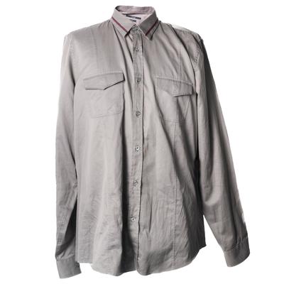 Gucci Size 17.-17.5 Grey Long Sleeve Dress Shirt