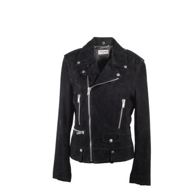 Saint Laurent Size 50 Black Suede Leather Jacket