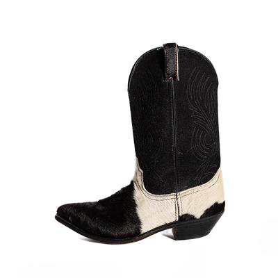 Code West Size 11 Black & White Calf Hair Cowboy Boots