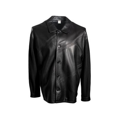 Bernini Size 46 Leather Knit Jacket