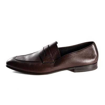 Zegna Size 12 Brown Leather Loafers