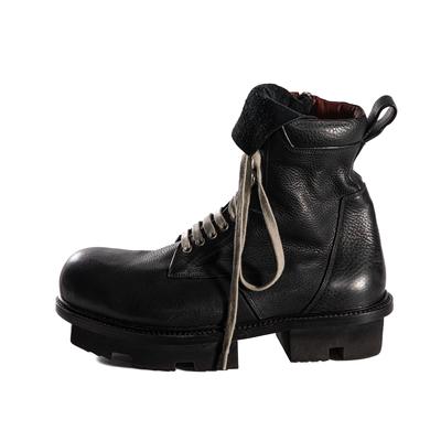 Rick Owens Size 45 Black Combat Army Megatooth Boots