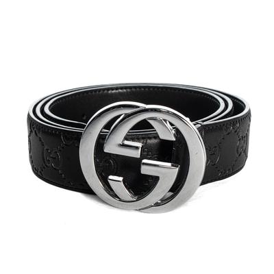 Gucci Size 48 Black Monogram Belt