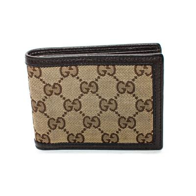Gucci Brown Monogram Bi Fold Wallet