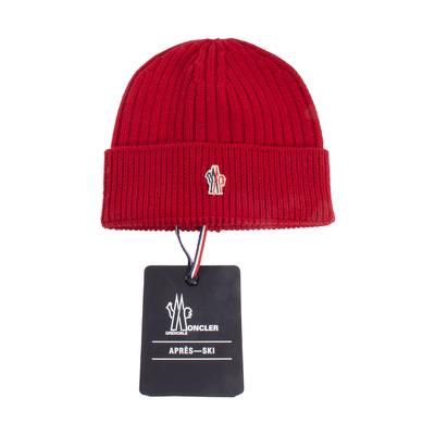 Moncler One Size Red Knit Beanie