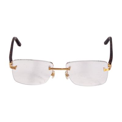 Cartier Brown Rectangular Prescription Glasses