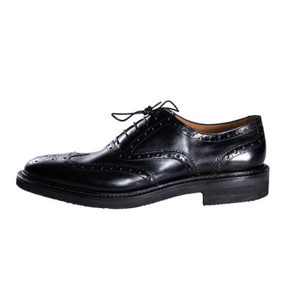Salvatore Ferragamo Size 13 Black Leather Wingtip Shoes