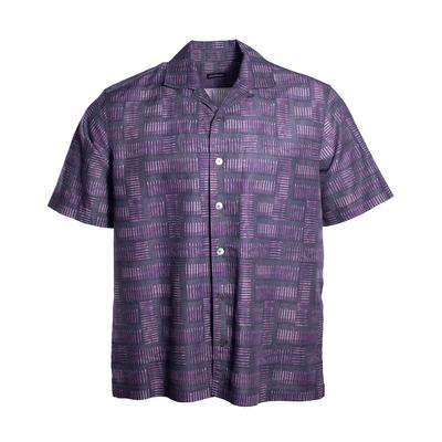 Ermenegildo Zegna Size XL Purple Short Sleeve shirt